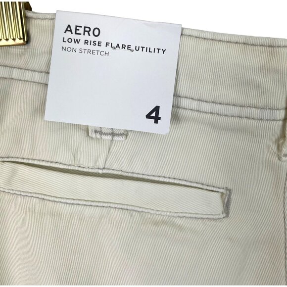 Aeropostale Womens Size 4 Cream Low RIse Utility Non Stretch Pants Aero - Picture 5 of 12